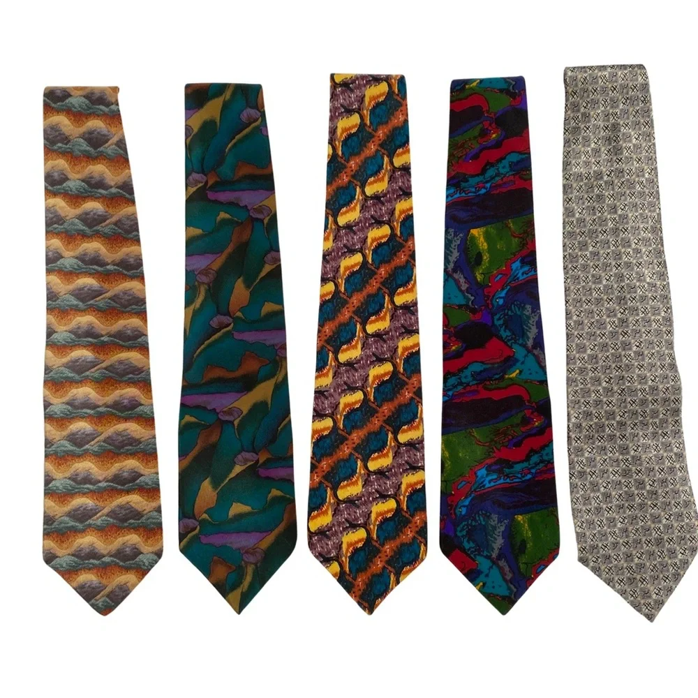 Vintage Jerry Garcia Silk Tie Bundle Abstract Art Psychedelic 5 Pack